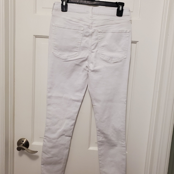 Free People Mid-Rise Busted Knee White Skinny Jeans 30W, Casual - Picture 5 of 10